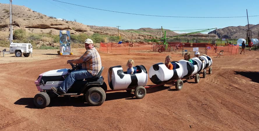 Cow Train at Moapa Valley Cornmaze
